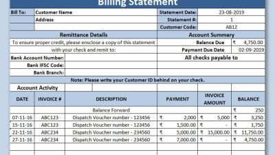 Difference between billing invoice and statement of account