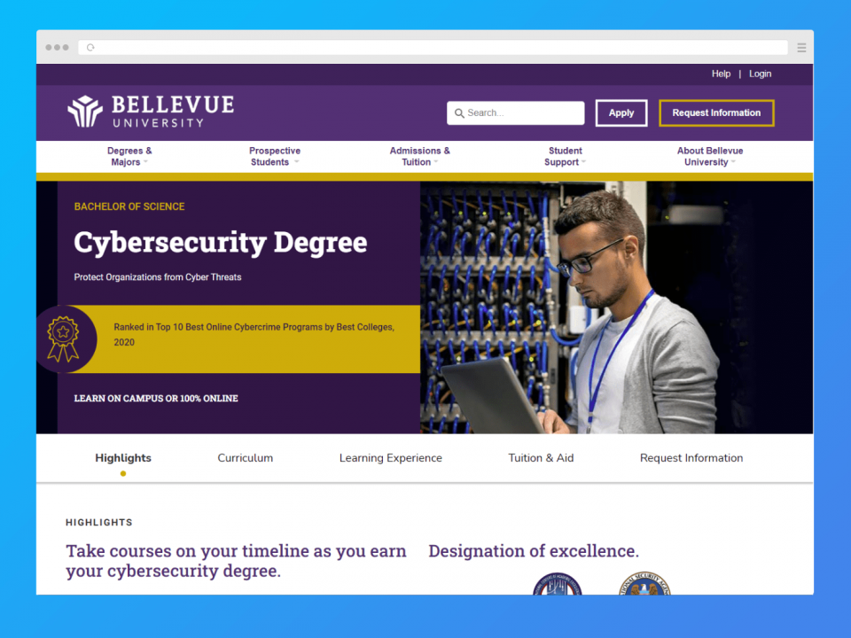 Computer security degree online
