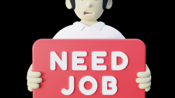 3d Illustration of Job Seeker Holding Need Job Banner 22280612 PNG