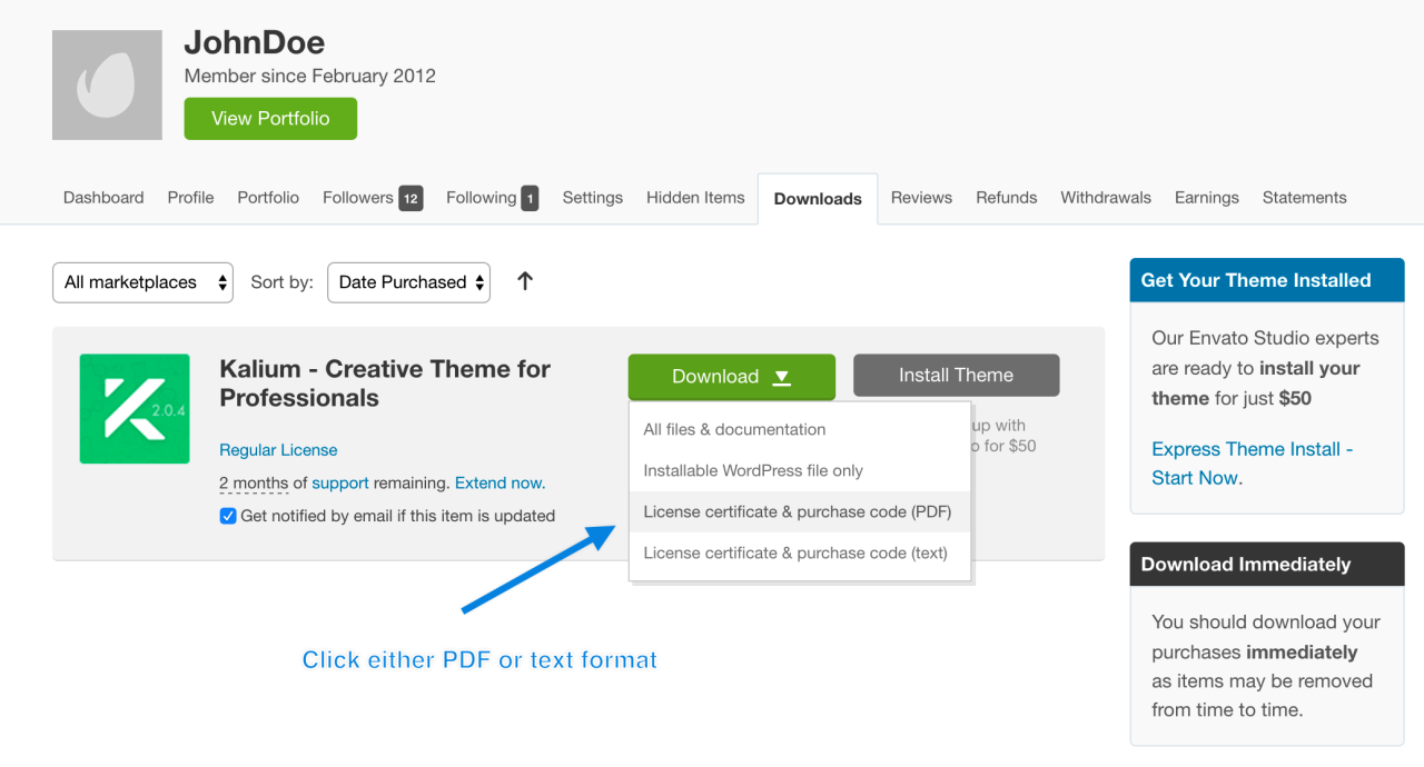 How to find “Purchase code” – Documentation How to find “Purchase code” – Documentation