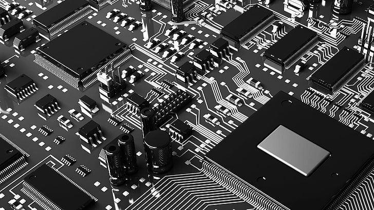 3840x2160px | free download | HD wallpaper: black and gray circuit ...