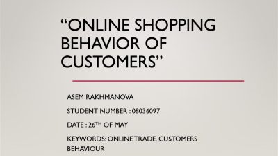 Online shopping behavior of customers - online presentation