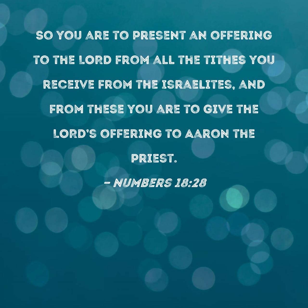 Numbers 18:28 So you are to present an offering to the LORD from all ...