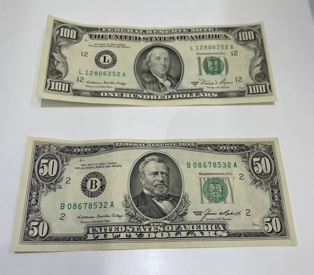 Yahoo!オークション - 100ドル札 50ドル札 1981年 1985年 旧札 旧紙幣... Yahoo!オークション - 100ドル札 50ドル札 1981年 1985年 旧札 旧紙幣...